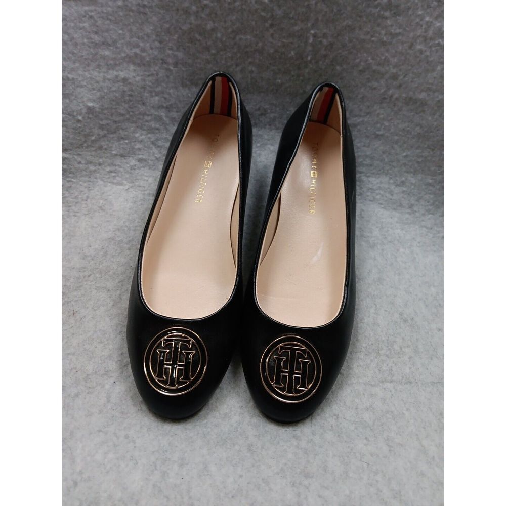 New Women's Size 5 1/2 5.5M Tommy Hilfiger Shoes Black Flats‎ Slip On